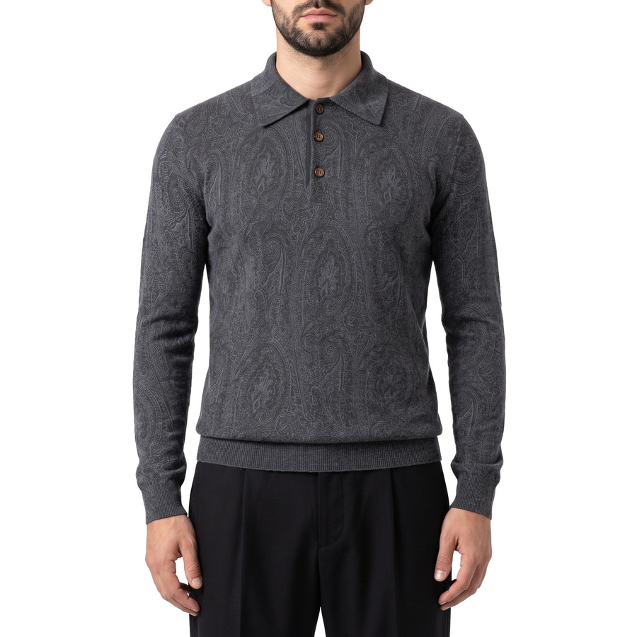 Etro Langarm-Poloshirt aus Wolle & Seide Herren