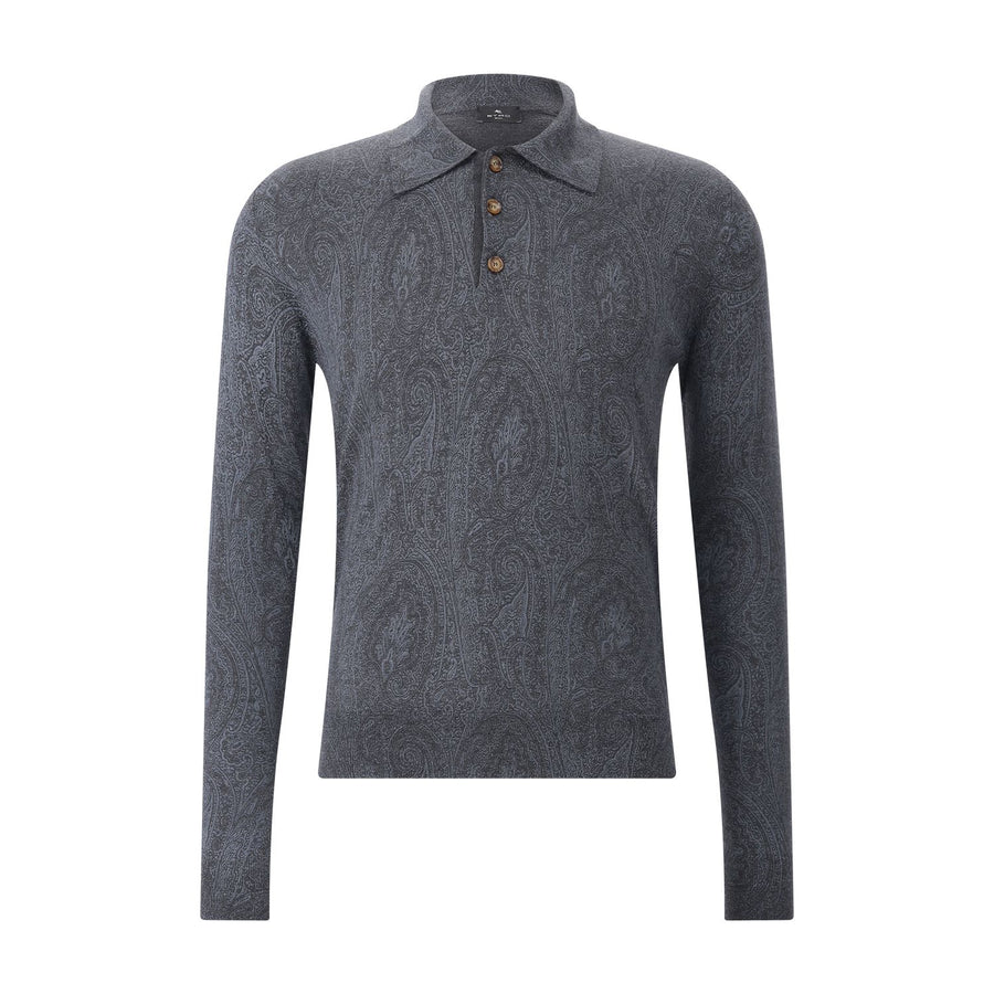 Etro Langarm-Poloshirt aus Wolle & Seide Herren