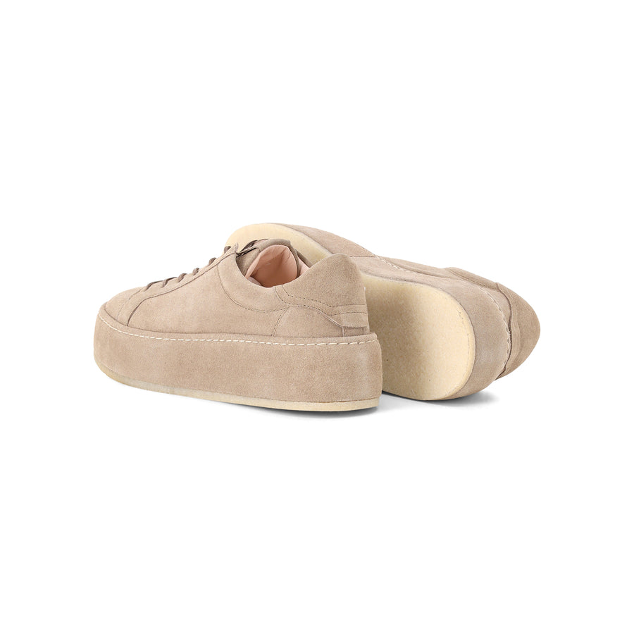 Sneaker Wrap Lace Up aus Leder 39 / Graugrün