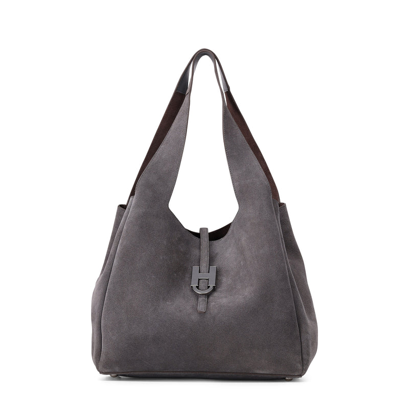 Shopper Trend aus Veloursleder One Size / Grau