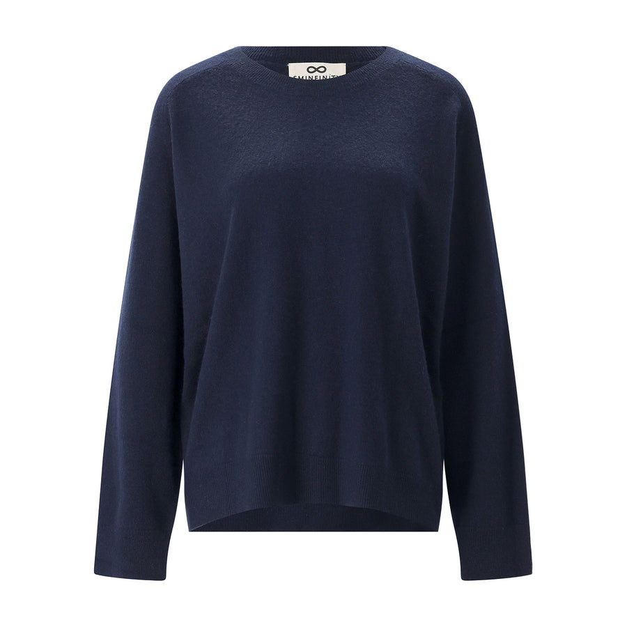 Pullover aus Kaschmir & Baumwolle L / Dunkelblau