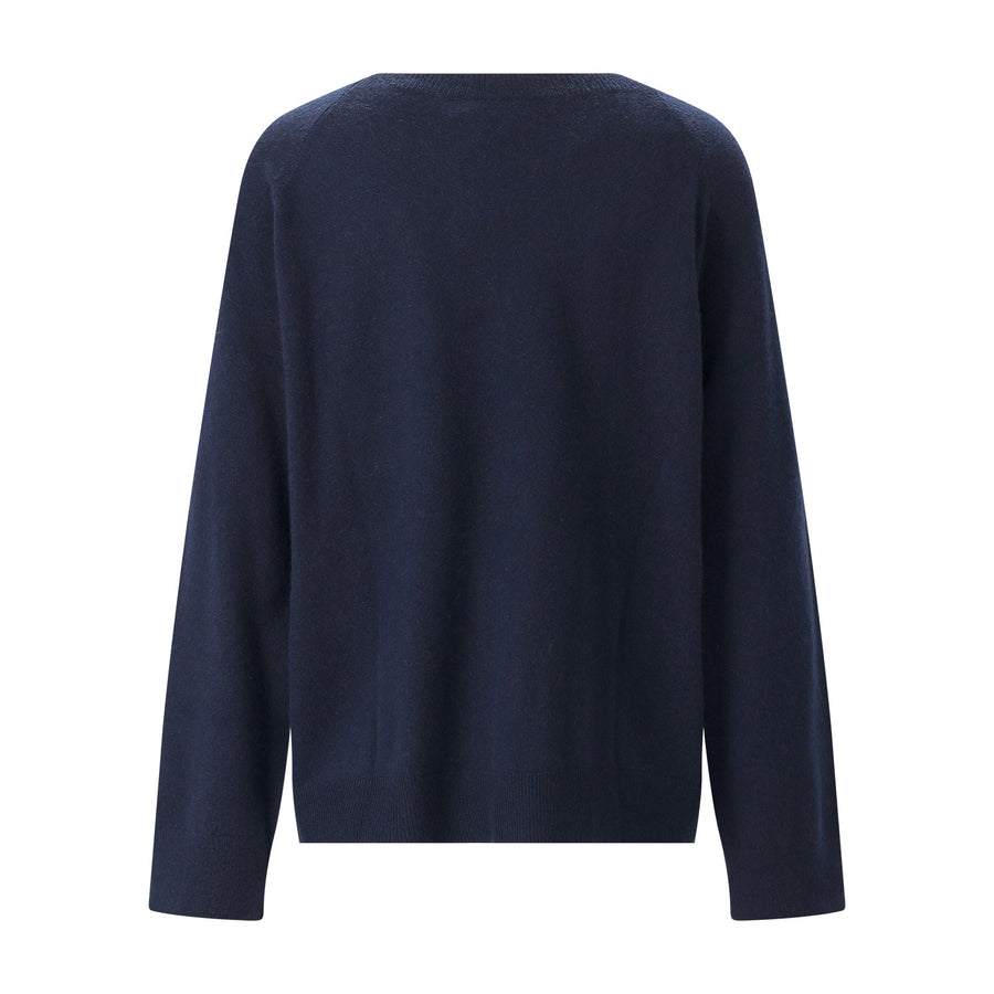 Pullover aus Kaschmir & Baumwolle L / Dunkelblau