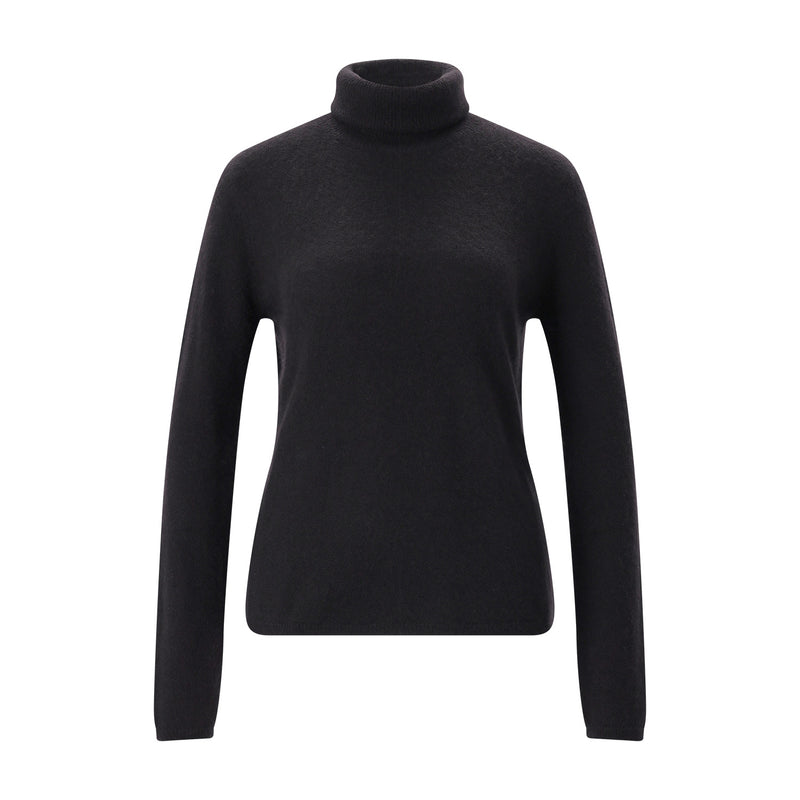 Rollkragenpullover aus Kaschmir & Seide L / Dunkelbraun