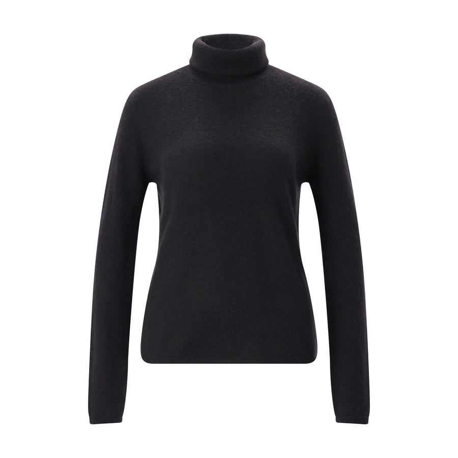 Rollkragenpullover aus Kaschmir & Seide L / Dunkelbraun