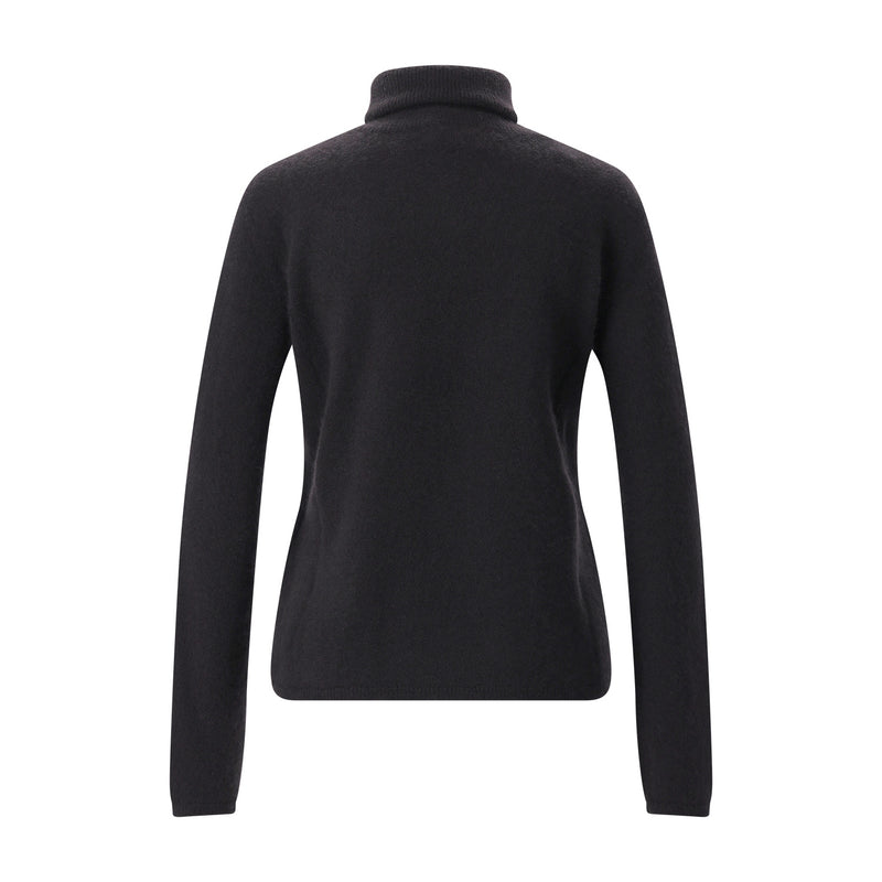 Rollkragenpullover aus Kaschmir & Seide L / Dunkelbraun