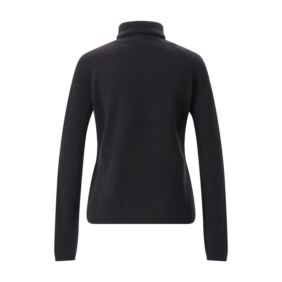 Rollkragenpullover aus Kaschmir & Seide L / Dunkelbraun