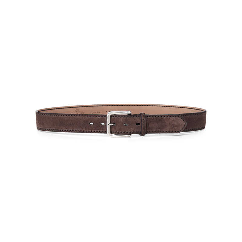 Gürtel aus Veloursleder 115 / Dunkelbraun