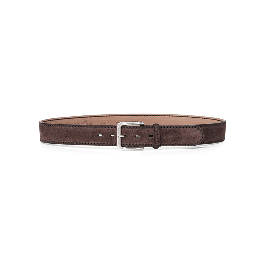 Gürtel aus Veloursleder 115 / Dunkelbraun