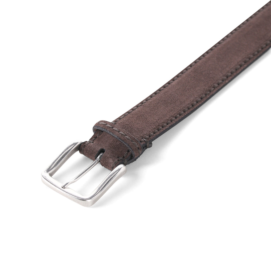 Gürtel aus Veloursleder 115 / Dunkelbraun