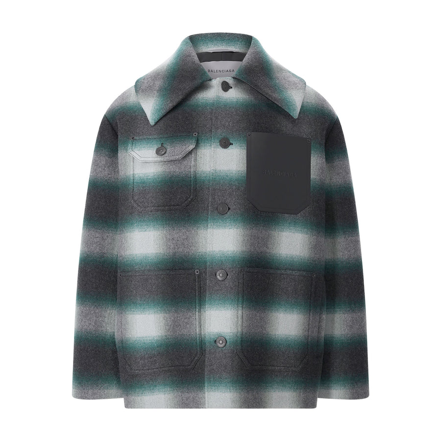 Overshirt aus Wolle 54 / Dunkelgrün