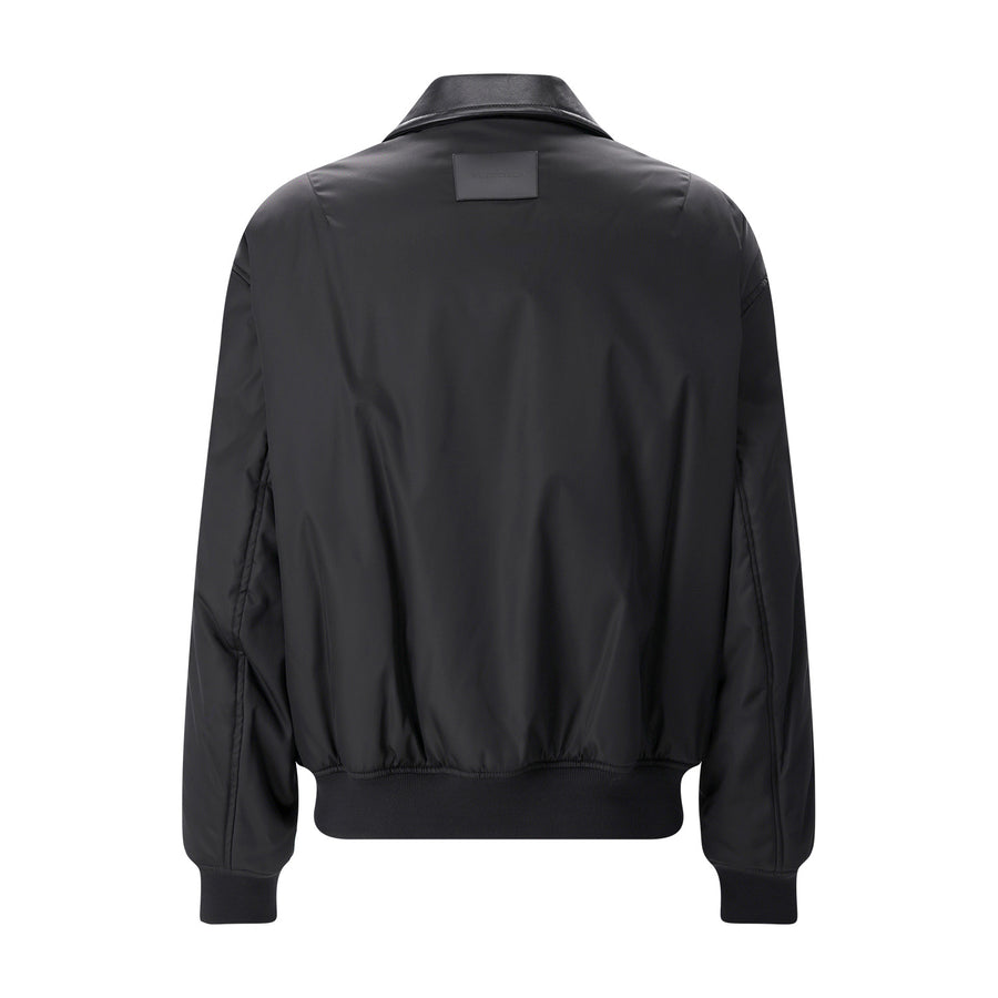 Jacke mit Lederkragen 54 / Schwarz