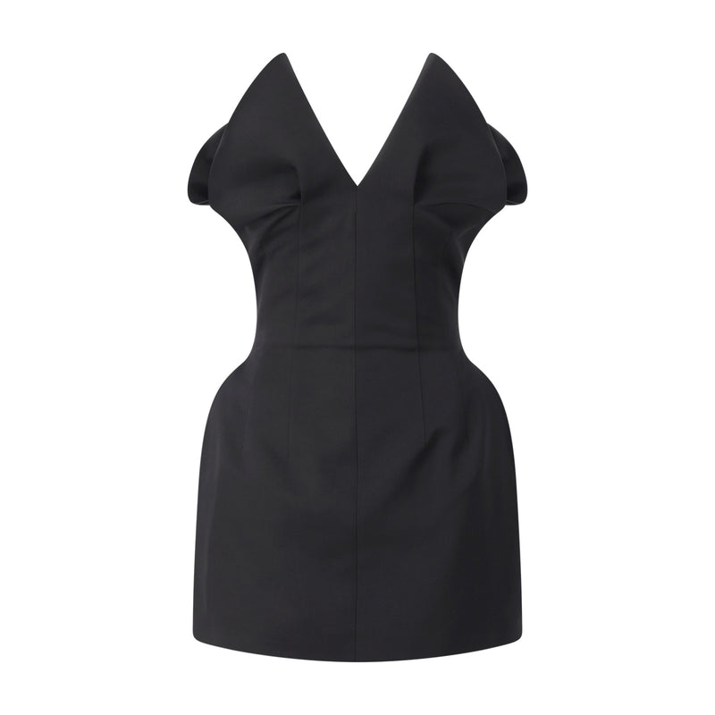 Minikleid aus Baumwoll-Seide-Mix 38 / Schwarz