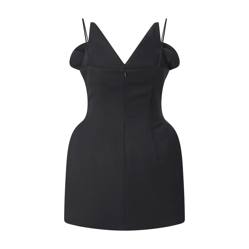 Minikleid aus Baumwoll-Seide-Mix 38 / Schwarz