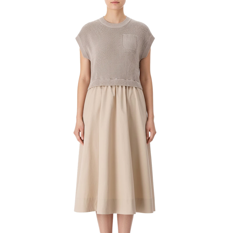 Peserico Midikleid im Material-Mix Damen