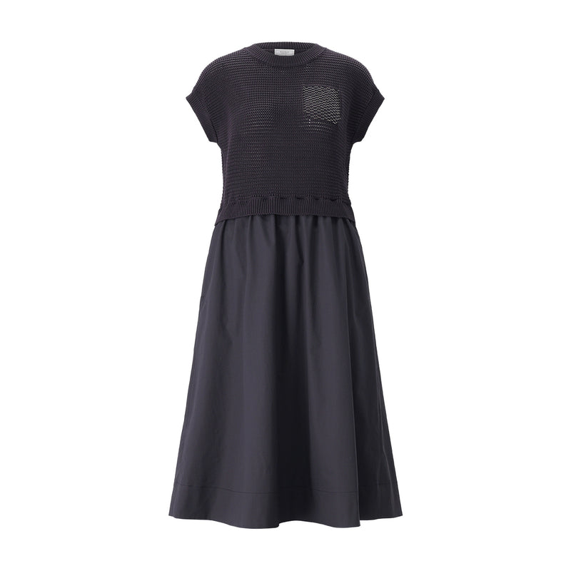 Peserico Midikleid im Material-Mix Damen