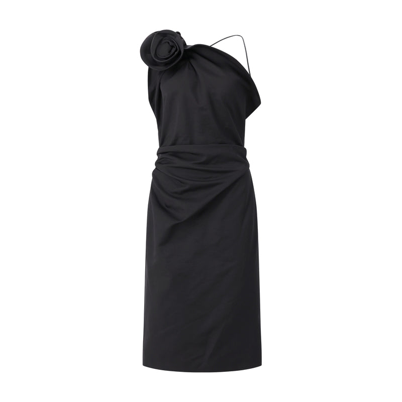 Midikleid aus Baumwoll-Seide-Mix 38 / Schwarz