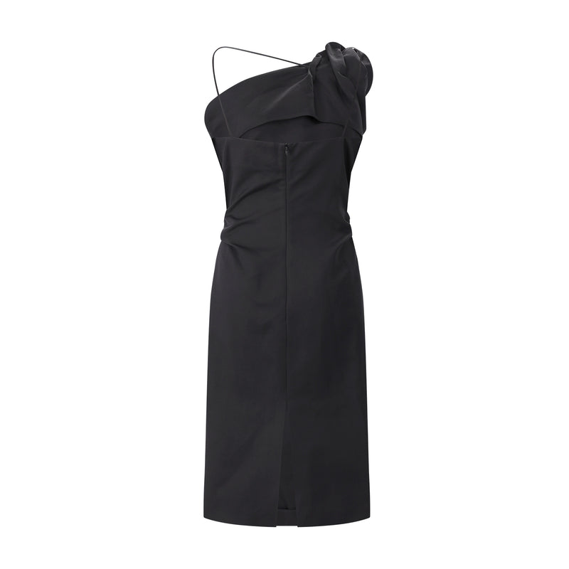 Midikleid aus Baumwoll-Seide-Mix 38 / Schwarz
