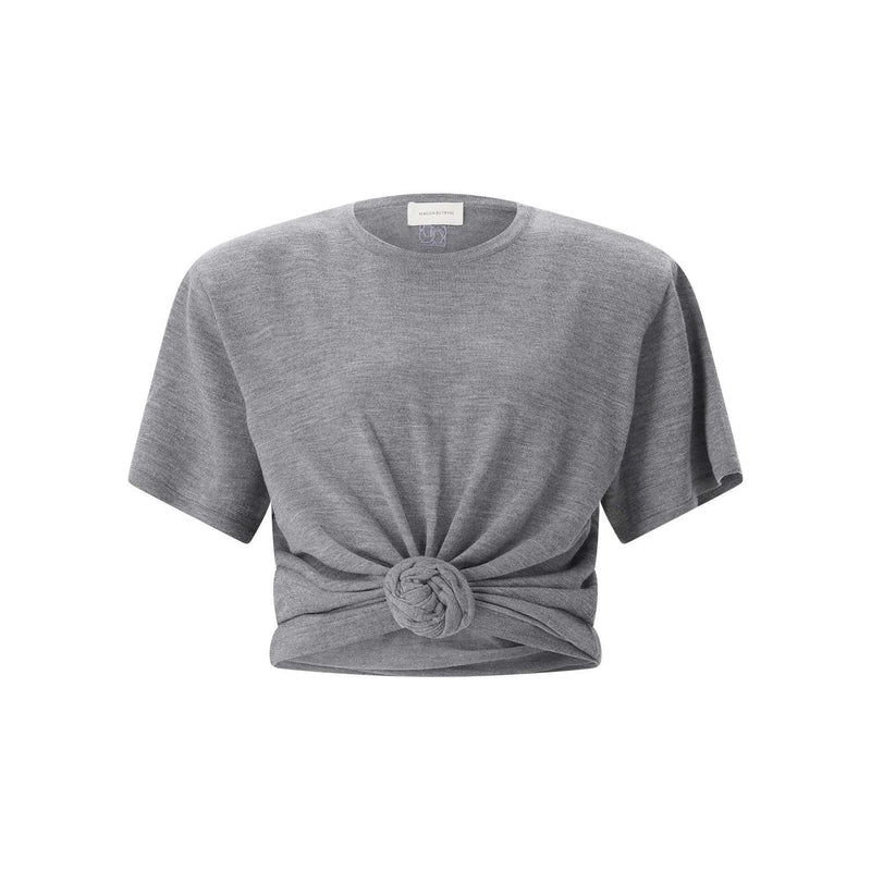 Magda Butrym T-Shirt mit Knoten-Detail Damen