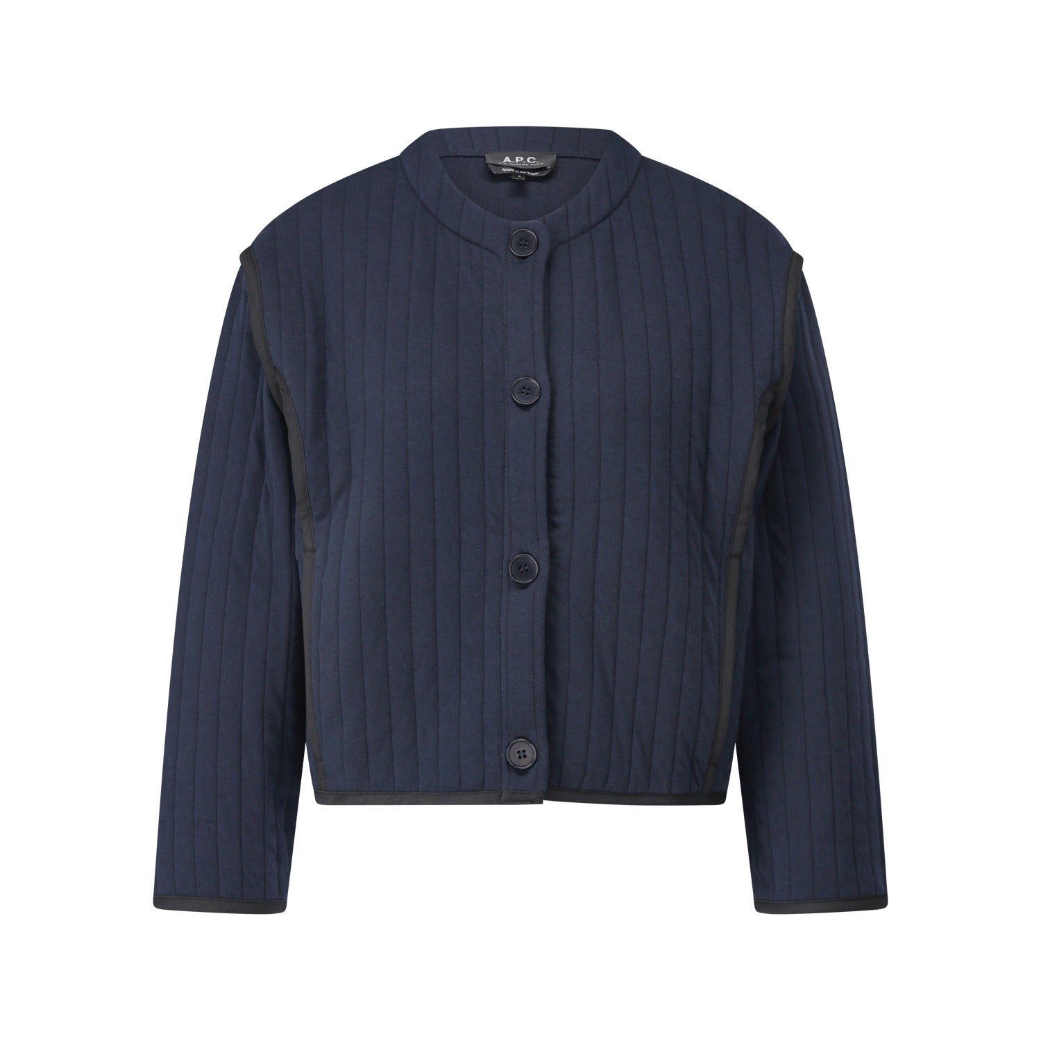 Cropped Jacke mit Ziernähten L / Navy