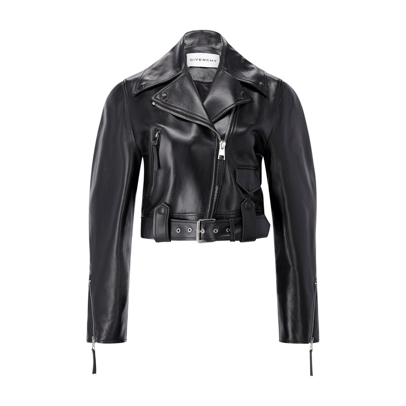 Givenchy Cropped Biker-Jacke aus Leder Damen