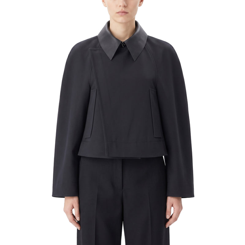 Jacke mit Lederkragen