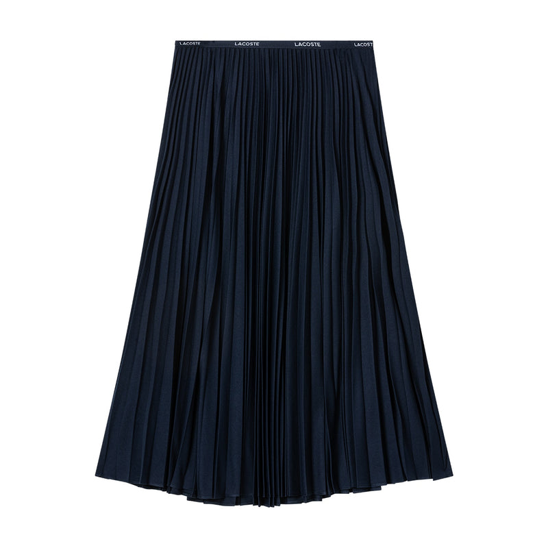 Plissierter Midirock L / Dunkelblau