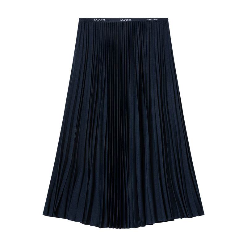 Plissierter Midirock L / Dunkelblau