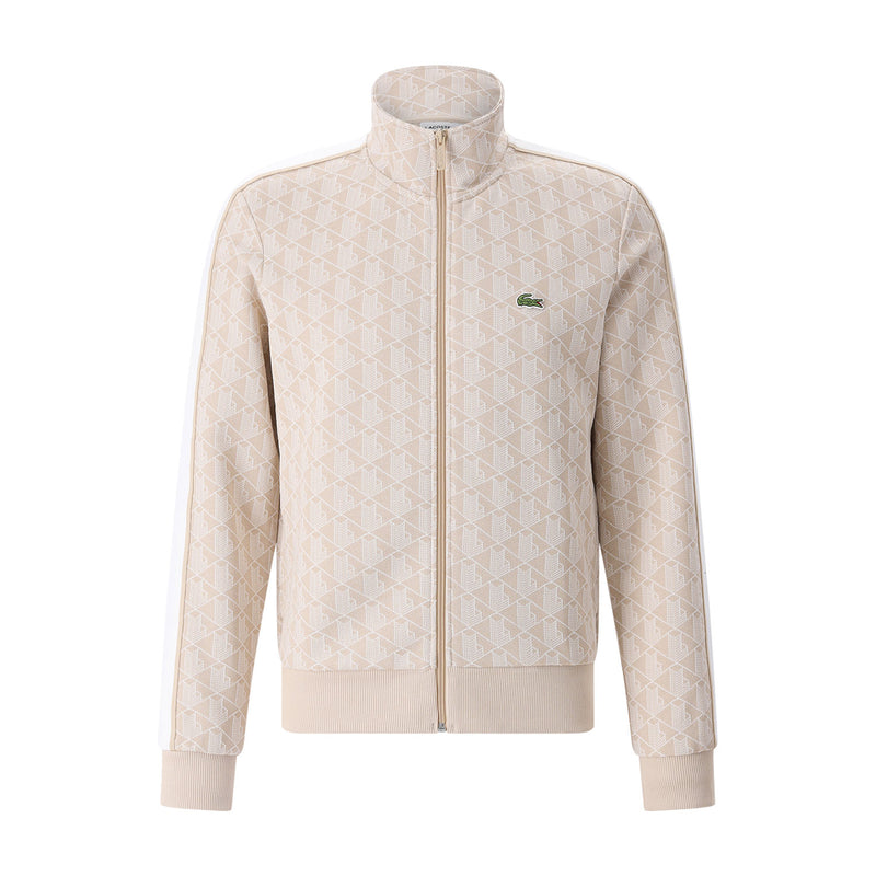 Sweatjacke mit Jacquard-Monogramm und Logo-Detail XXL / Beige