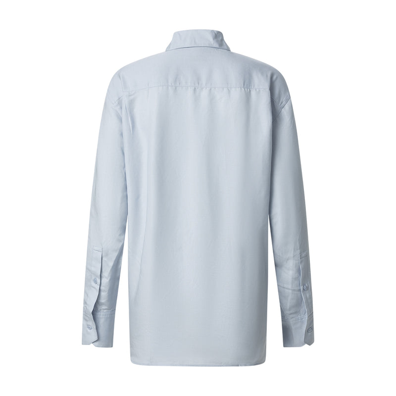 Hemdbluse mit Logo 44 / Hellblau