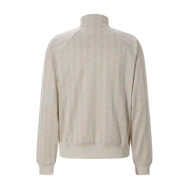 Sweatjacke mit Stehkragen 7 / Creme