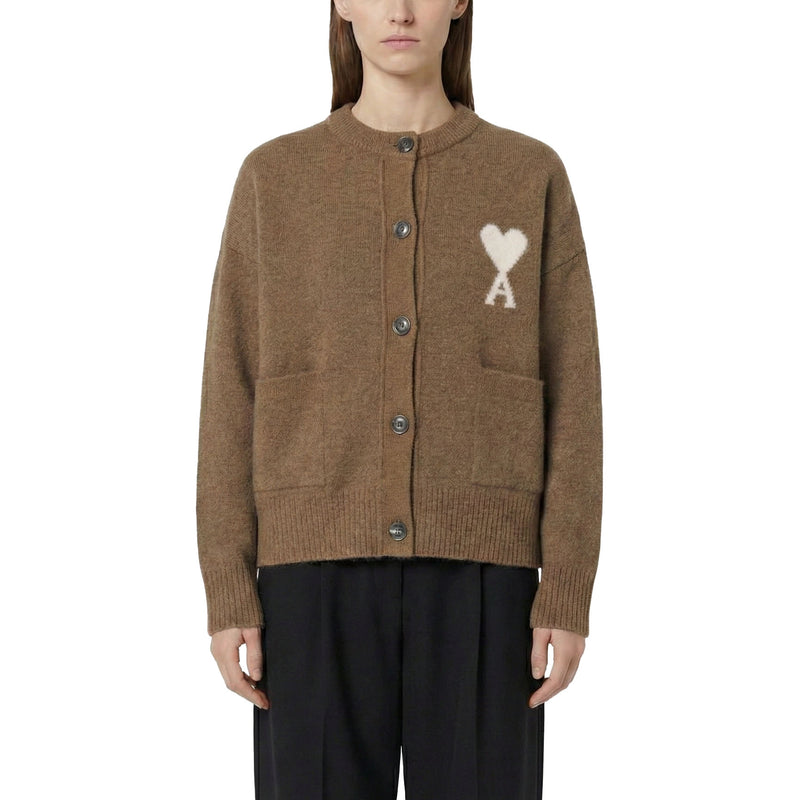 ami Paris Oversized-Strickjacke mit Logo Damen