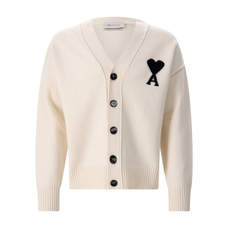 Strickjacke aus Wolle XL / Creme