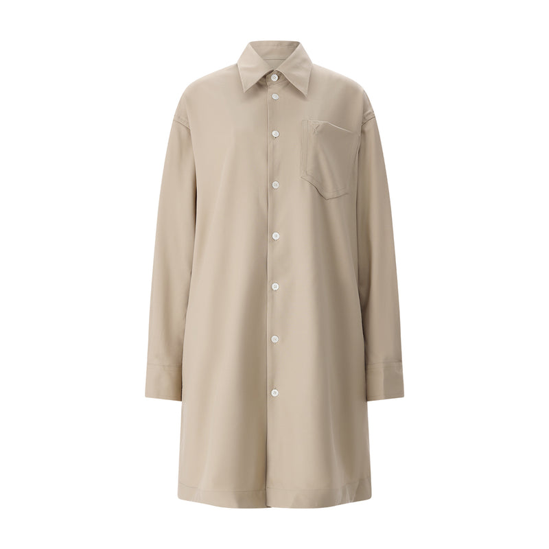 Blusenkleid in Midilänge M / Beige