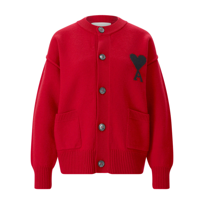 Strickjacke aus Wolle L / Rot