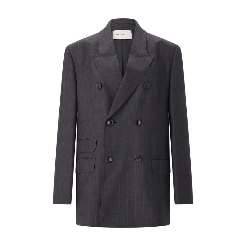 Zweireihiger Blazer aus Wolle 42 / Anthrazit