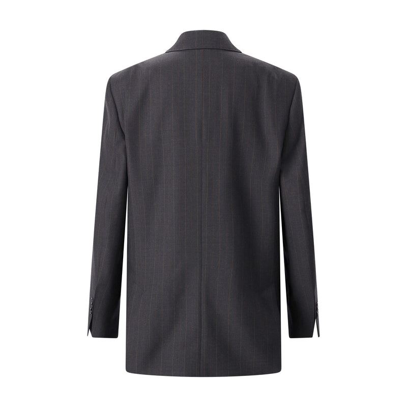 Zweireihiger Blazer aus Wolle 42 / Anthrazit