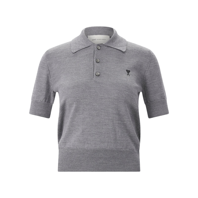 Poloshirt aus Merinowolle L / Grau