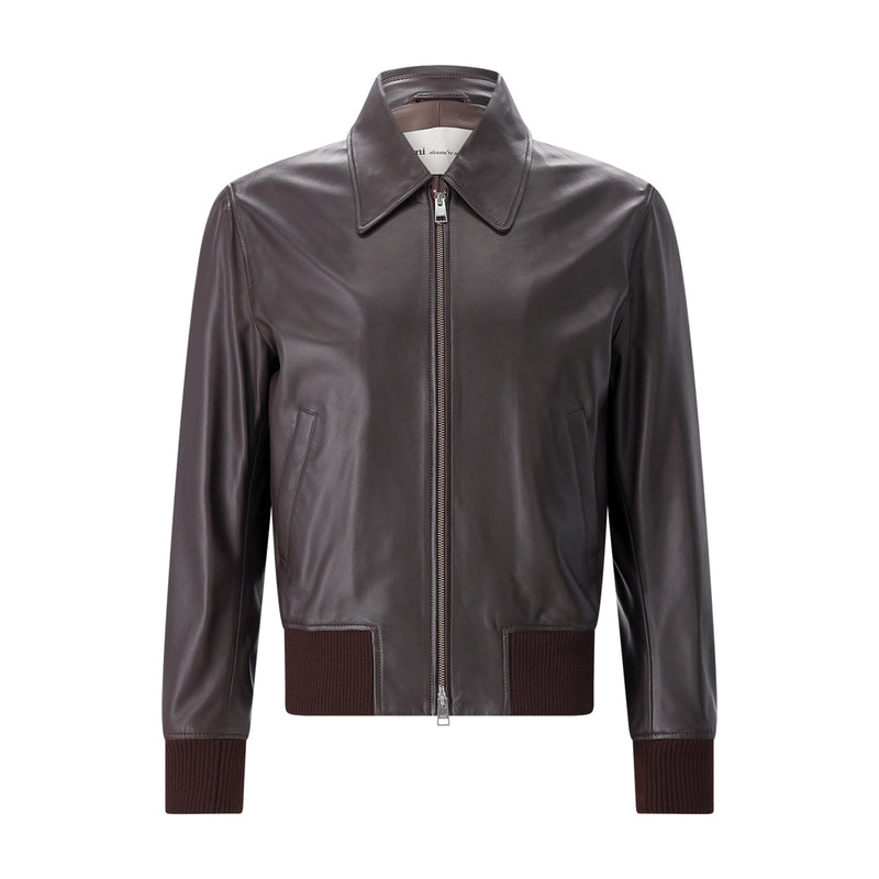 Jacke aus Leder XL / Dunkelbraun