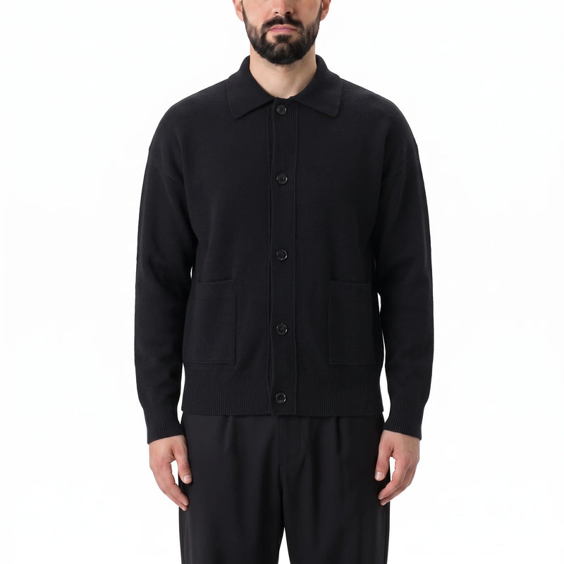 Strickjacke aus Merinowolle XL / Schwarz