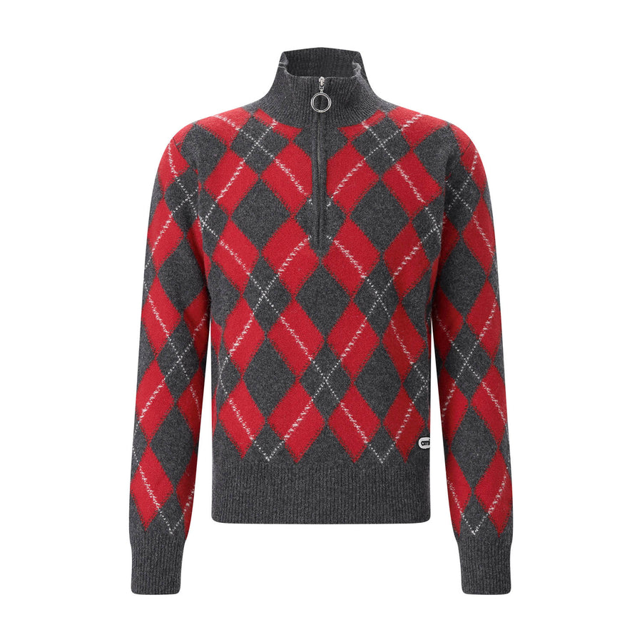 Troyer mit Argyle-Muster L / Grau