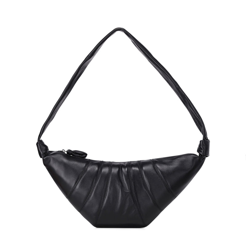 Croissant-Tasche aus Alpaka-Nubukleder One Size / Schwarz