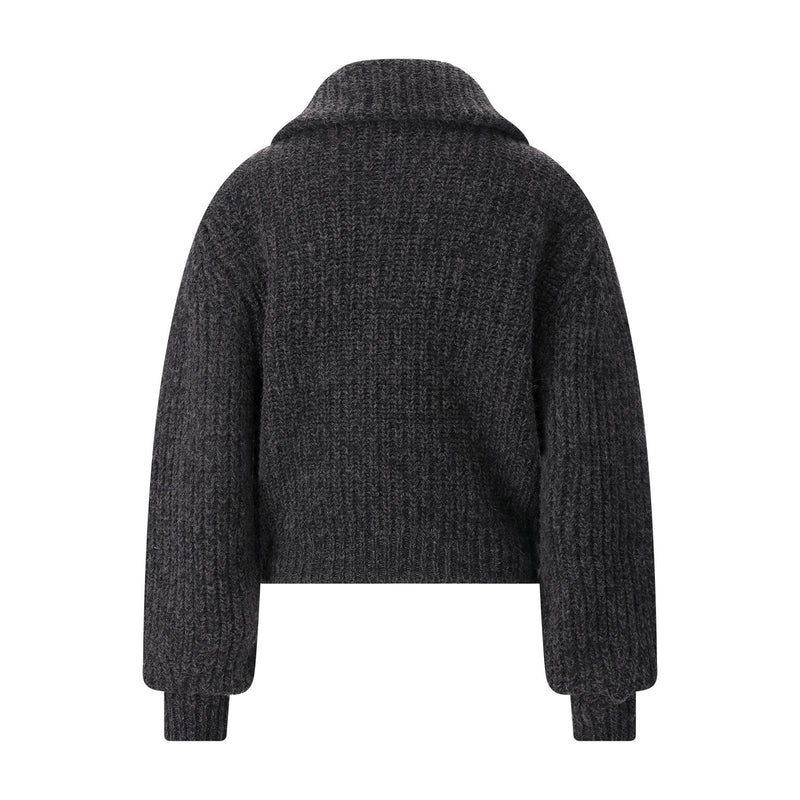 Strickjacke aus Alpaka-Yak-Mix L / Anthrazit