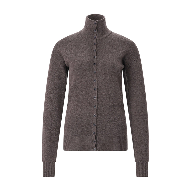Strickjacke aus Wolle L / Dunkelbraun