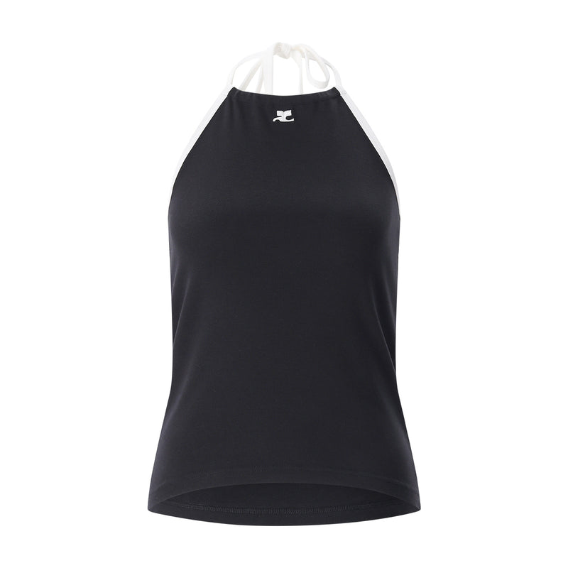 Neckholder Top mit Logo L / Schwarz