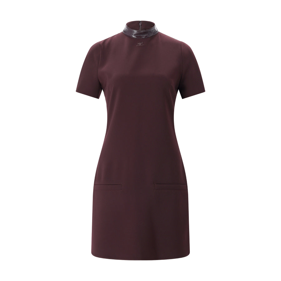 Courrèges Midikleid mit Vinylkragen Damen