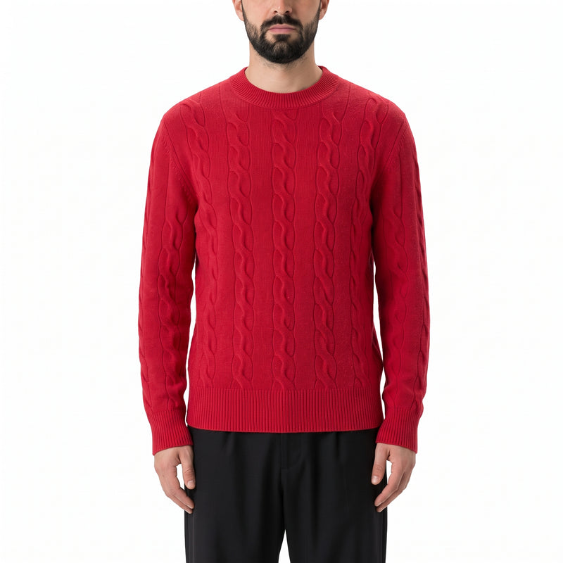 ami Paris Zopfstrick-Pullover aus Merinowolle Herren