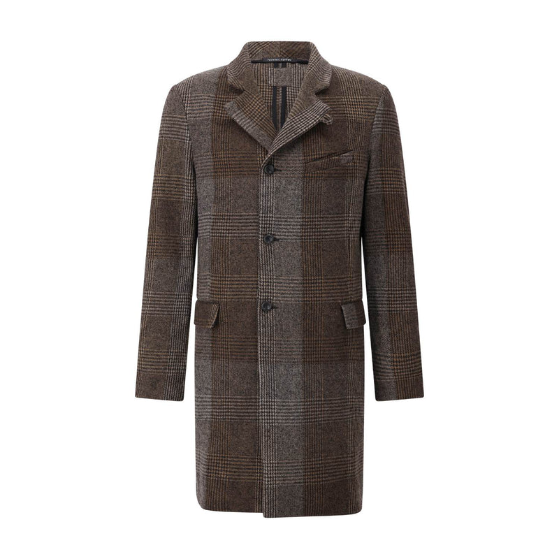 Hannes Roether Karierter Mantel aus Woll-Mix Herren