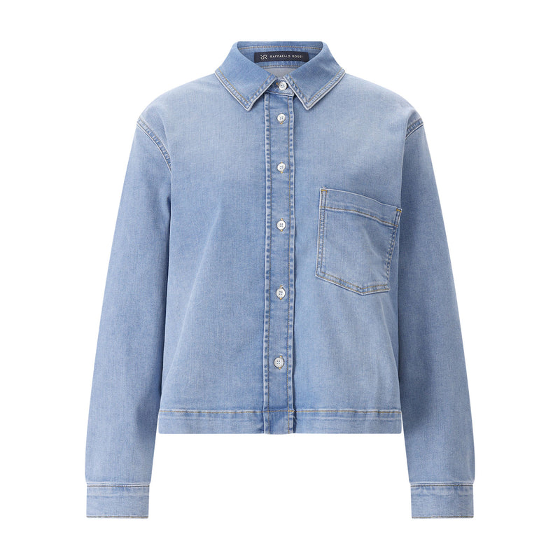 Hemdbluse aus Denim 44 / Hellblau