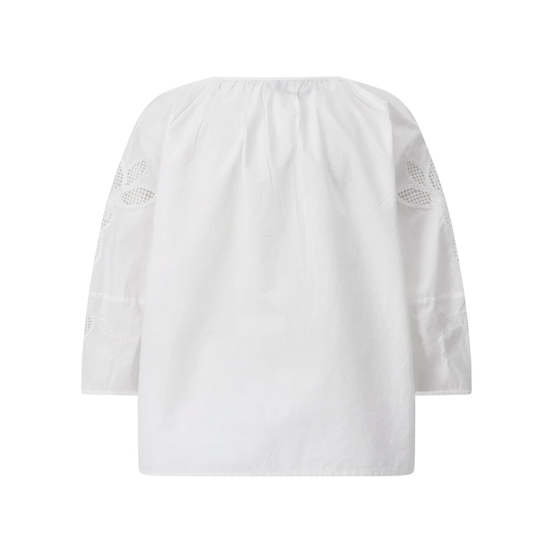 Luisa Cerano Oversized Bluse mit floralem Stick Damen