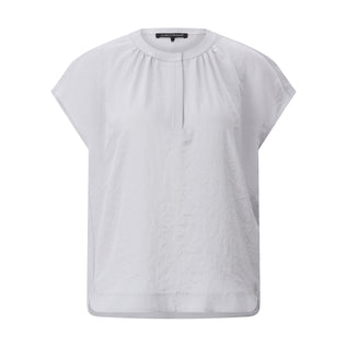 Kurzarm Bluse aus Satin 46 / Hellgrau